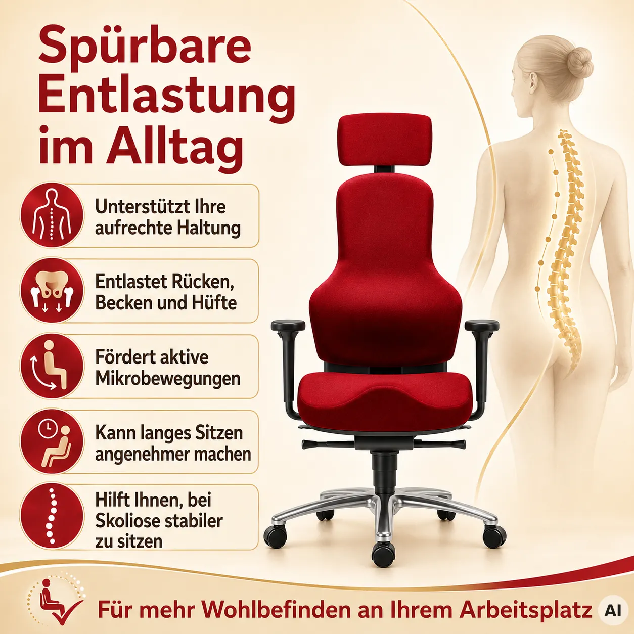 Ortholetic - Skoliose Bürostuhl