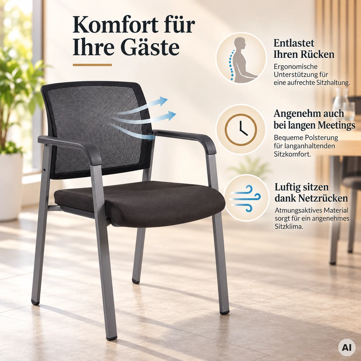 Ergo Studio Meeting 2 - Bequemer Besucherstuhl